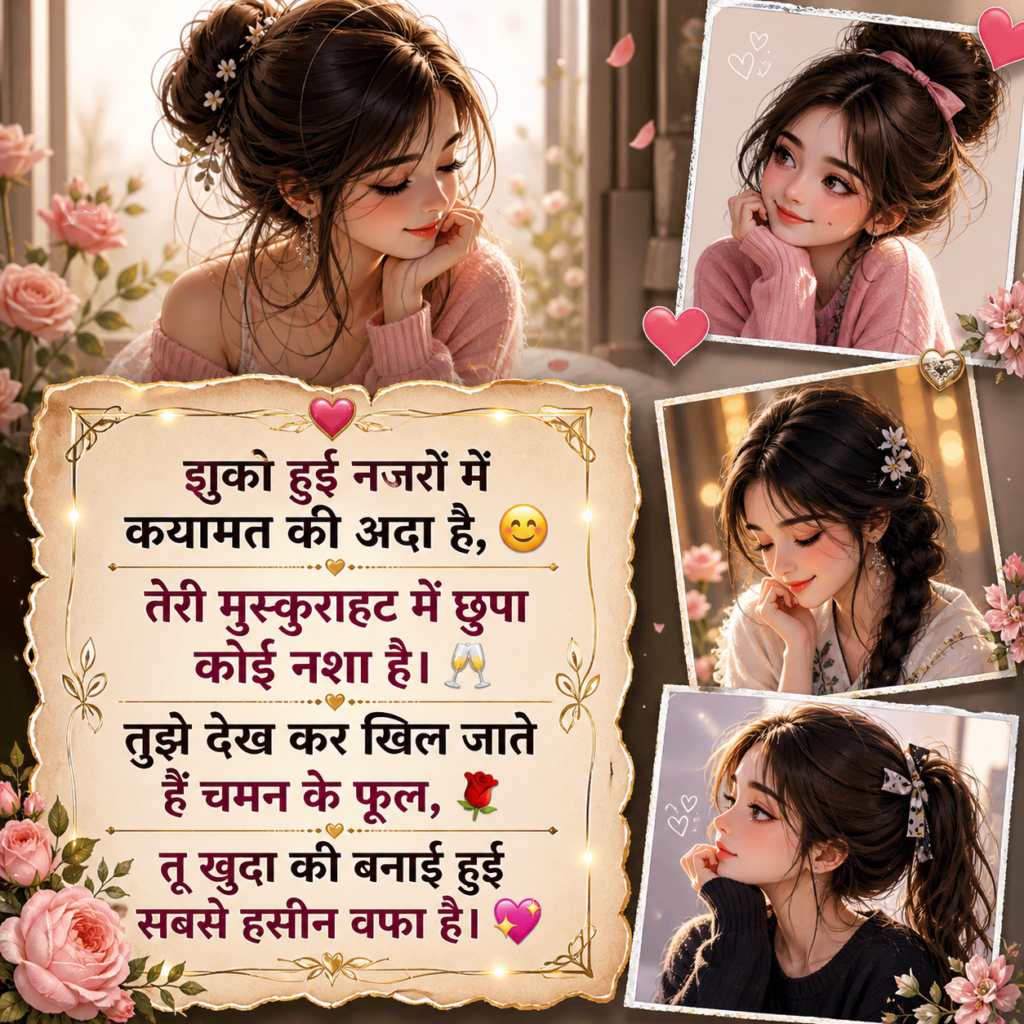 Cute girl poetry lines expressing love and admiration