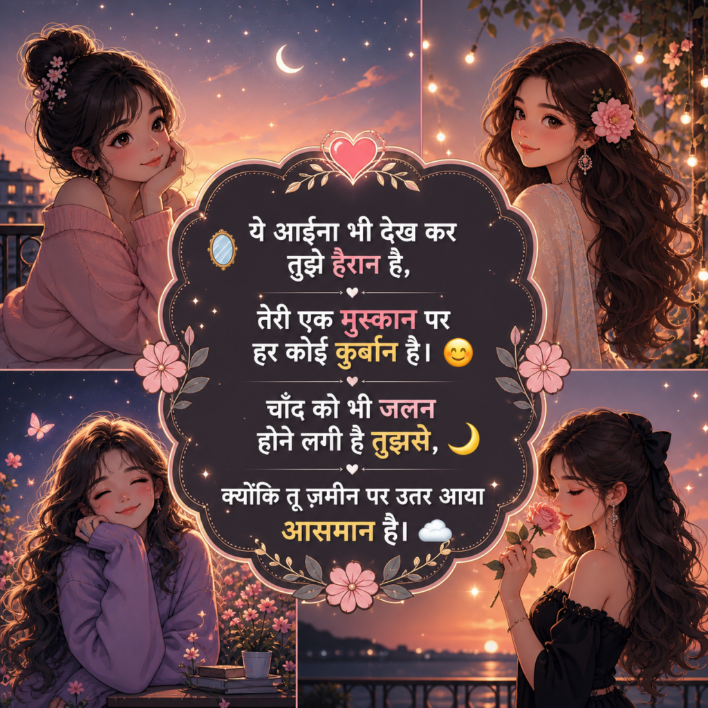 Khubsurati par hindi shayari with romantic lines