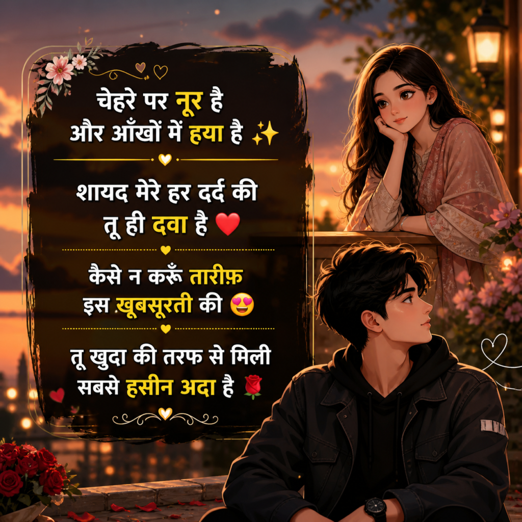 Lovely girl portrait with deep feeling shayari