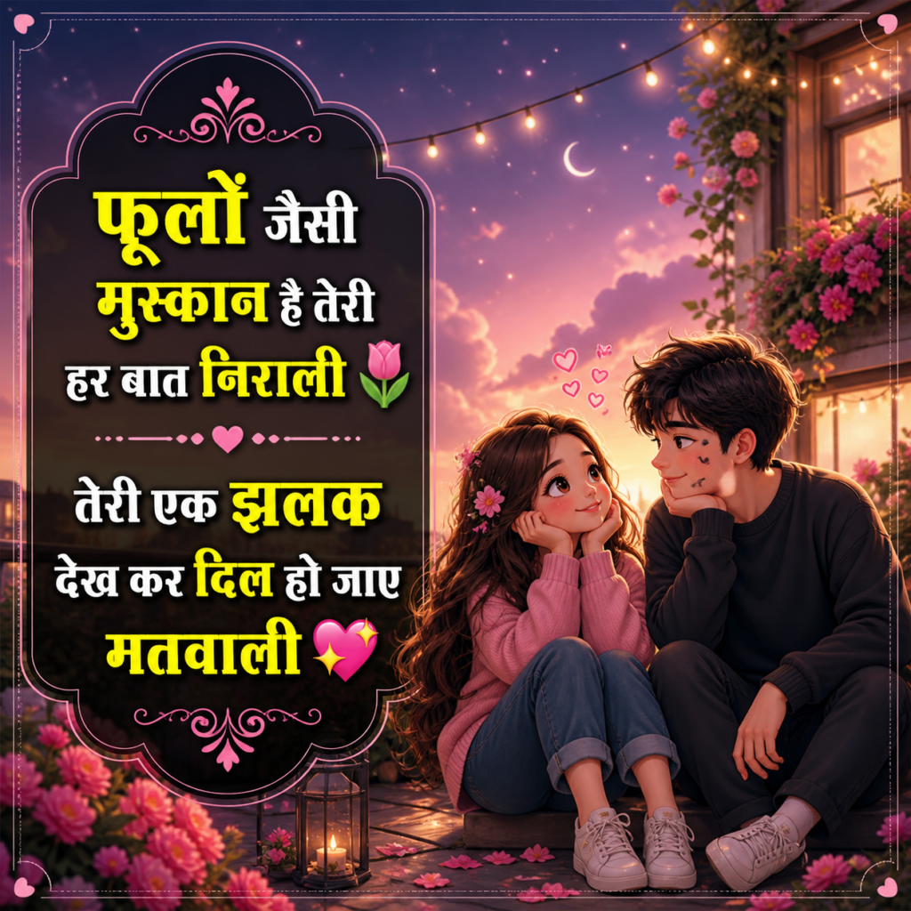 Pretty girl shayari quotes for love and attraction